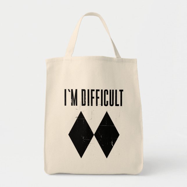 I'm Difficult Skiing Double Diamond Ski Lover Tote Bag (Front)