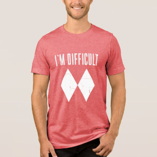 I'm Difficult Skiing Double Diamond Winter Sports Tri-Blend Shirt