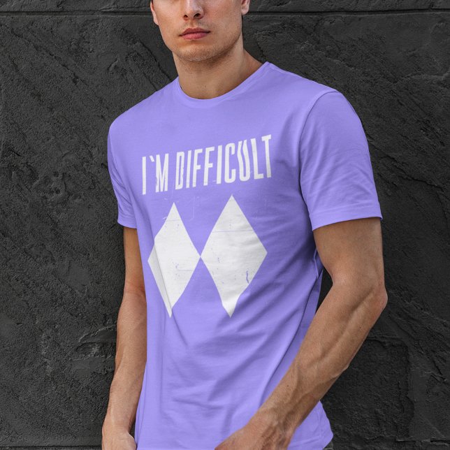I'm Difficult Skiing Gag Dad Birthday Novelty Tri-Blend Shirt (Ski Gag Im Difficult Lilac Mens T-Shirt)
