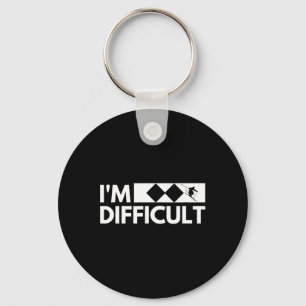I'm Difficult Snow Ski Trip Funny Snow Skiing Down Key Ring