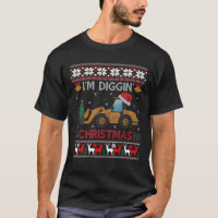 I'm Diggin Christmas Tractor Santa Hat Xmas Tree U