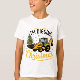 I'm Digging Christmas Cute Excavator Tree Kids T-Shirt