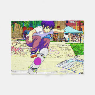 I'm Doing It - Young Skateboarder Fleece Blanket