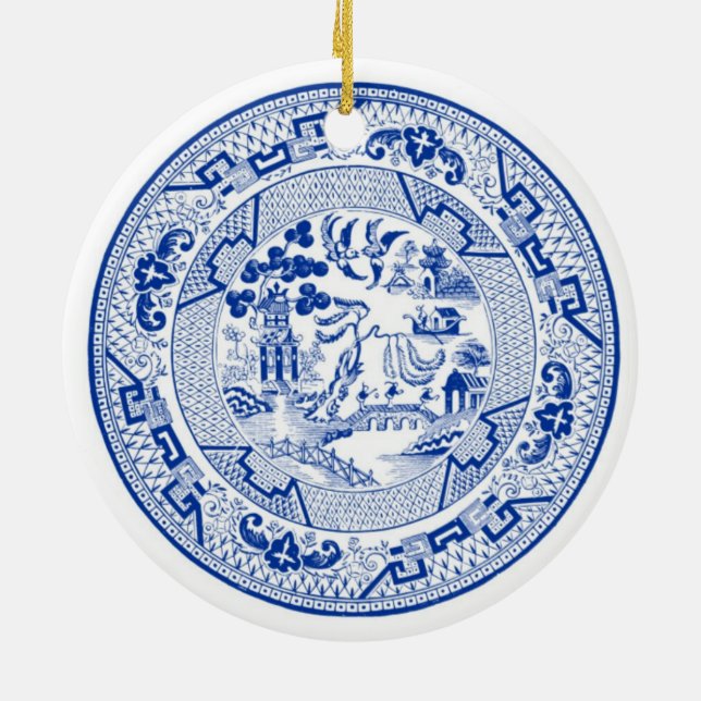I'm Dreaming of a (Blue &) White Christmas Ceramic Tree Decoration (Back)