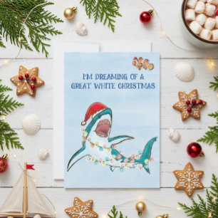I'm Dreaming of a Great White Christmas Shark Holiday Card