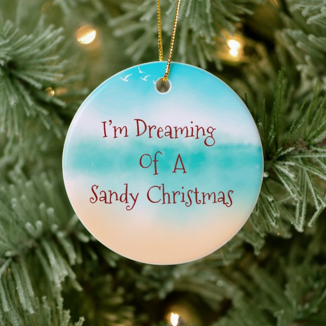 I'm Dreaming Of A Sandy Christmas Ceramic Tree Decoration (Tree)