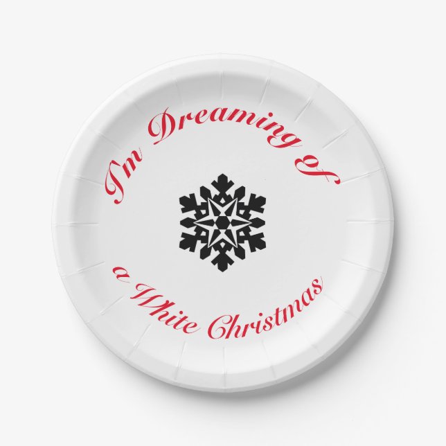I'm Dreaming of a White Christmas Paper Plate (Front)