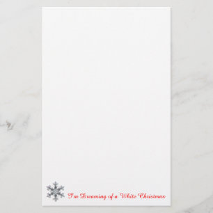 I'm Dreaming of a White Christmas - Snow flake Stationery