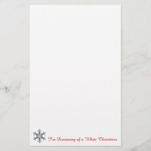 I'm Dreaming of a White Christmas - Snow flake Stationery (Front)