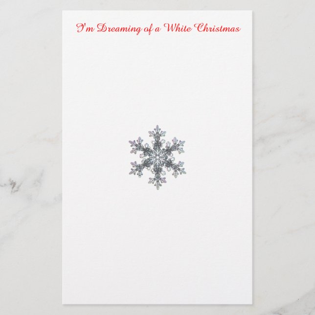 I'm Dreaming of a White Christmas - Snow flake Stationery (Front)