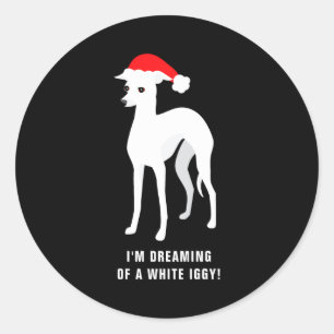 Im Dreaming Of A White Iggy Christmas Classic Round Sticker