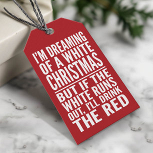 I'm Dreaming of a White or Red Wine Chrismtas Gift Tags