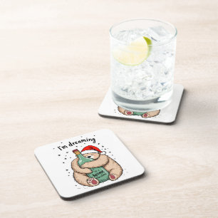 I'm Dreaming of a Wine Christmas Coaster