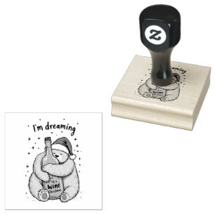I'm Dreaming of a Wine Christmas  Rubber Stamp