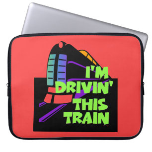 I'm Driving' This Train Red Laptop Sleeve