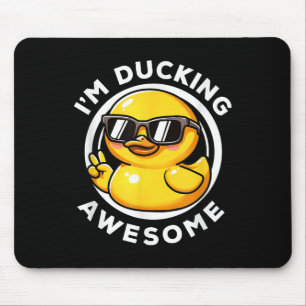 Im Ducking Awesome I Love Duck Lovers Funny Rubber Mouse Mat