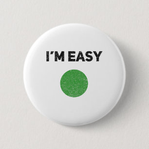 I'm Easy Green Skiing Circle Snowboard Vintage 6 Cm Round Badge