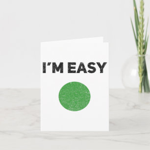 I'm Easy Green Skiing Circle Snowboard Vintage Card