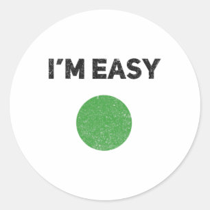 I'm Easy Green Skiing Circle Snowboard Vintage Classic Round Sticker