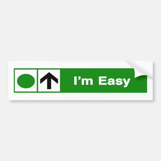 I'm Easy Ski Trail Sign Bumper Sticker (Front)