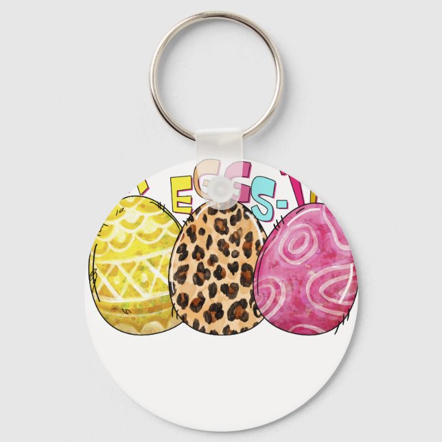i'm egg-stra, retro, vintage key ring (Front)