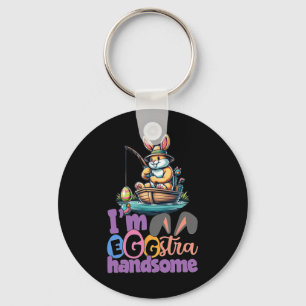 Im Eggstra Handsome Bunny Fishing B Fish Easter Da Key Ring
