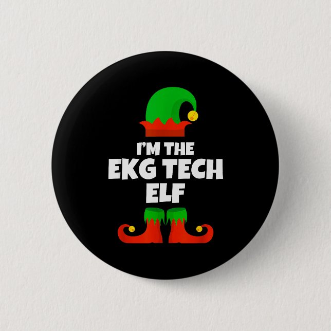 I'm Ekg Tech Elf Family Pajama Christmas Electroca 6 Cm Round Badge (Front)