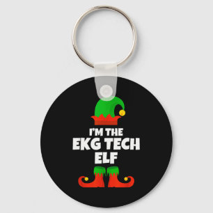 I'm Ekg Tech Elf Family Pajama Christmas Electroca Key Ring