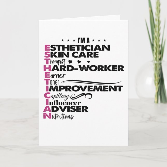 I'm Esthetician Graduation Salon Estheti Card (Front)