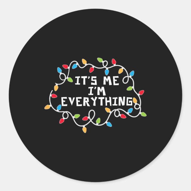I'm Everything Xmas Lights Couples Matching Christ Classic Round Sticker (Front)