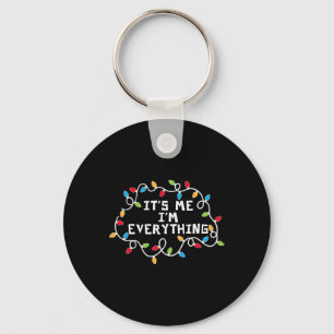 I'm Everything Xmas Lights Couples Matching Christ Key Ring