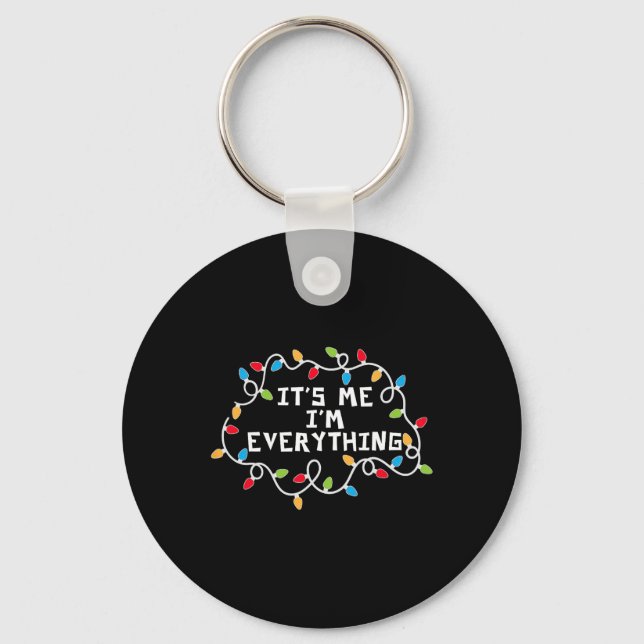 I'm Everything Xmas Lights Couples Matching Christ Key Ring (Front)
