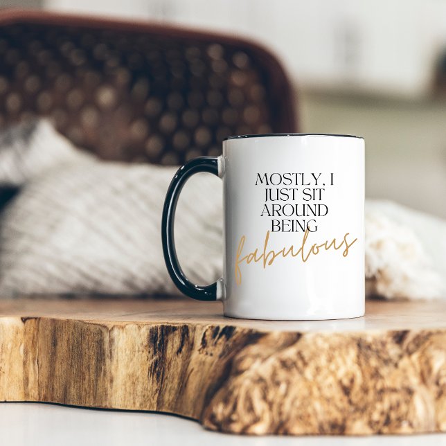 I'm Fabulous Funny Modern Font Gold Script Two-Tone Coffee Mug (Creator Uploaded)