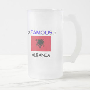 I'm Famous In ALBANIA Frosted Glass Beer Mug