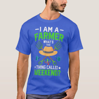 I'm Farmer What's Weekend Funny Farming Tractor Gr T-Shirt