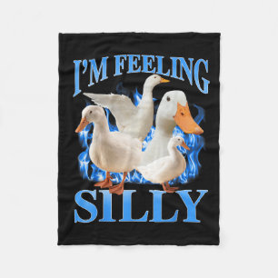 I'm Feeling Silly Funny Goose Meme Bootleg Vintage Fleece Blanket
