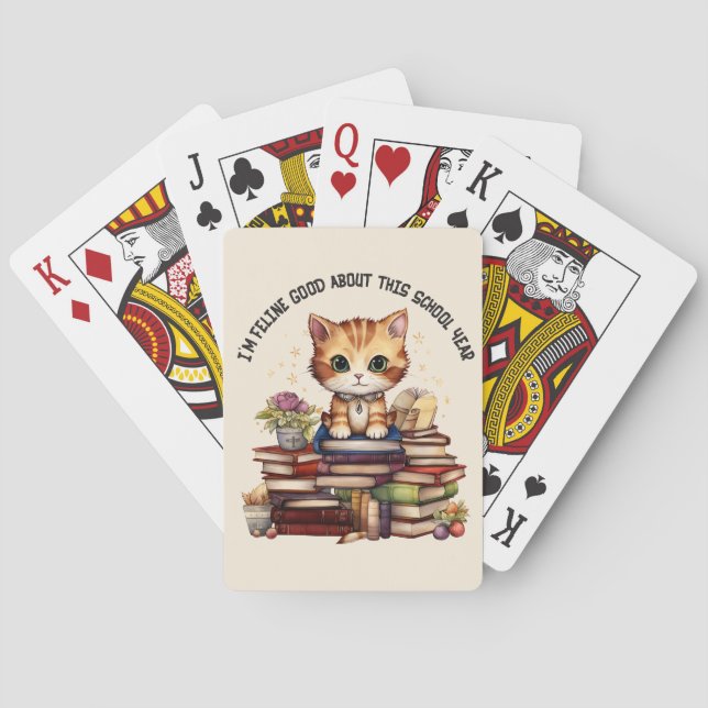 I'm Feline Good About This School Year Playing Cards (Back)