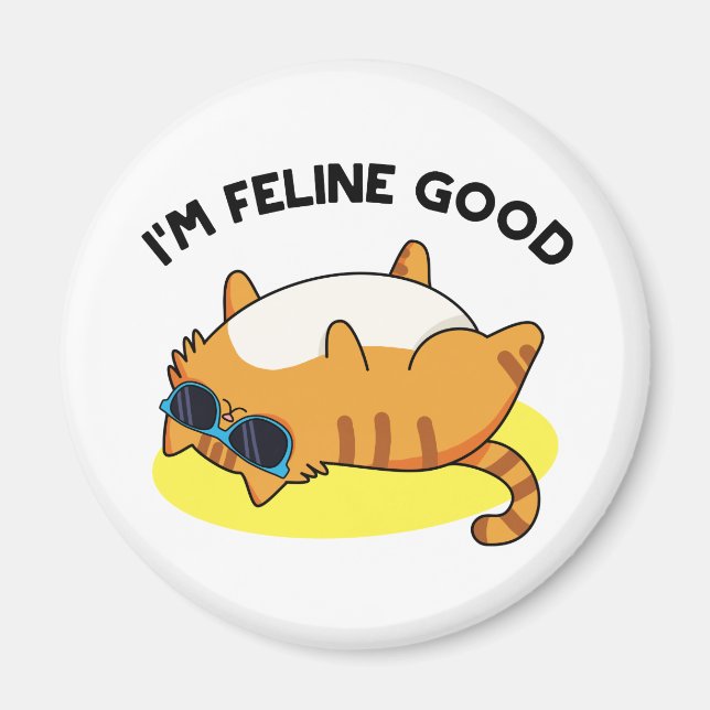 I'm Feline Good Funny Fat Cat Pun  Magnet (Front)