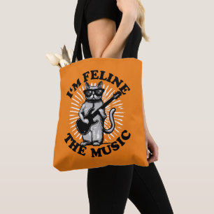 I'm Feline The Music   Guitar Player Cat Tote Bag