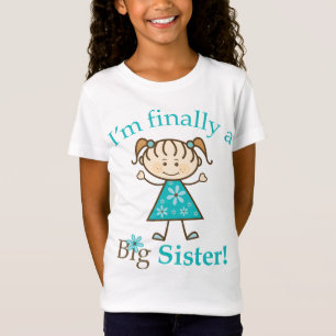 I'm Finally a Big Sister Stick Figure Girl T-Shirt