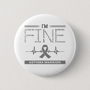 I'm Fine Asthma Warrior 6 Cm Round Badge