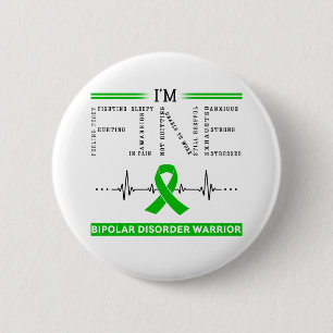 I'm Fine Bipolar Disorder Warrior 6 Cm Round Badge