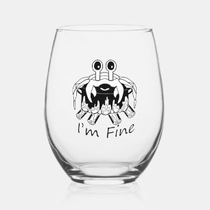 I'm Fine Boiling Crab Stemless Wine Glass