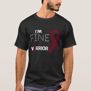 I'm Fine Brain Aneurysm Warrior Awareness Feather T-Shirt