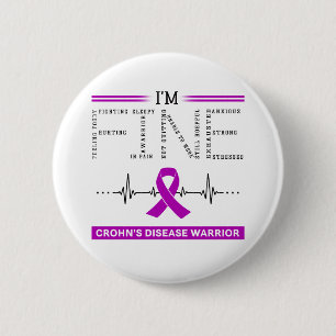 I'm Fine Crohn's Disease Warrior 6 Cm Round Badge