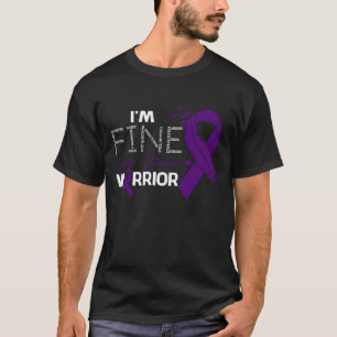 I'm Fine Crohn's Disease Warrior Awareness Feather T-Shirt
