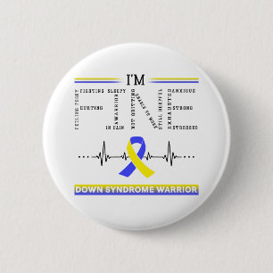 I'm Fine Down Syndrome Warrior 6 Cm Round Badge