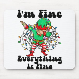 I'm Fine Everything Is Fine Christmas Lights Dabbi Mouse Mat
