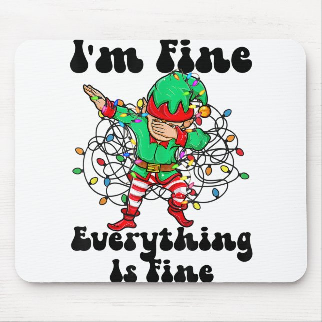 I'm Fine Everything Is Fine Christmas Lights Dabbi Mouse Mat (Front)