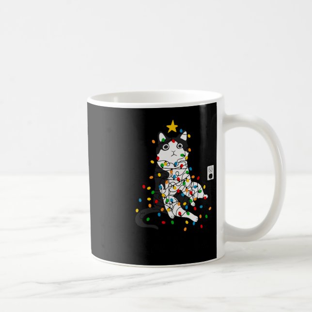 I'm Fine Everything Is Fine Funny Cat Christmas Li Coffee Mug (Right)